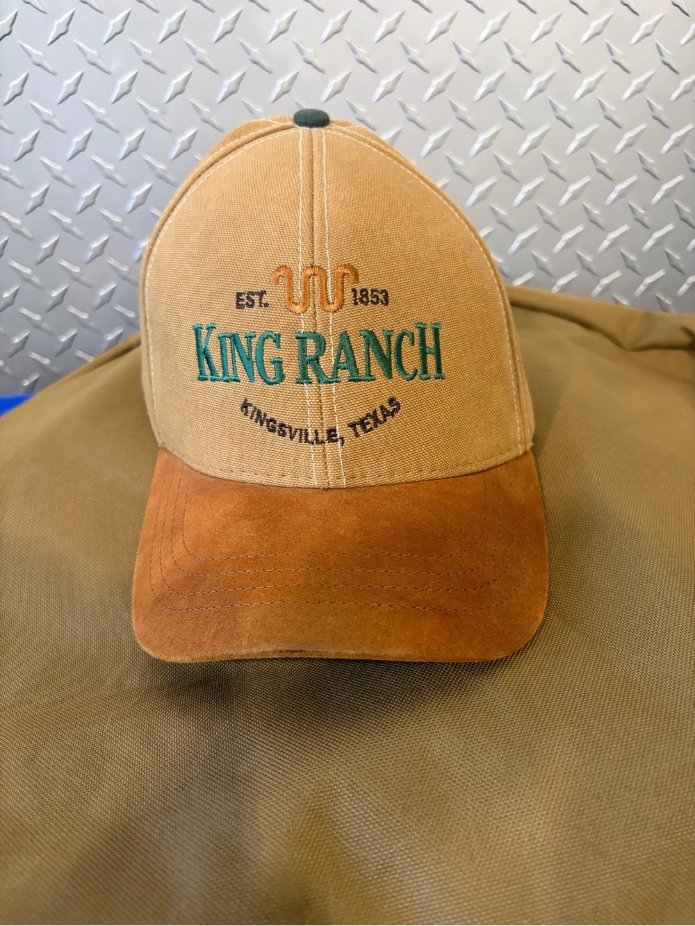 King Ranch Brown Duck with Leather Visor & Adjustable Strapback Hat